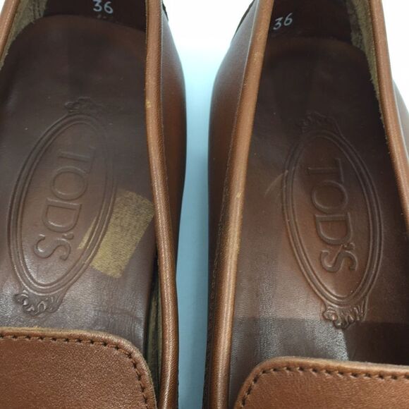 Tod’s Brown Leather Driving Mocassin Driving Loafers Sz EU 36 US 6. *Flawed* - Picture 7 of 17